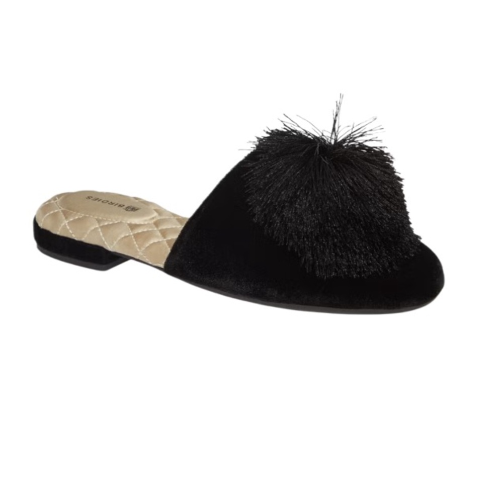 Birdies Pom Pom Songbird Black Slides Slippers